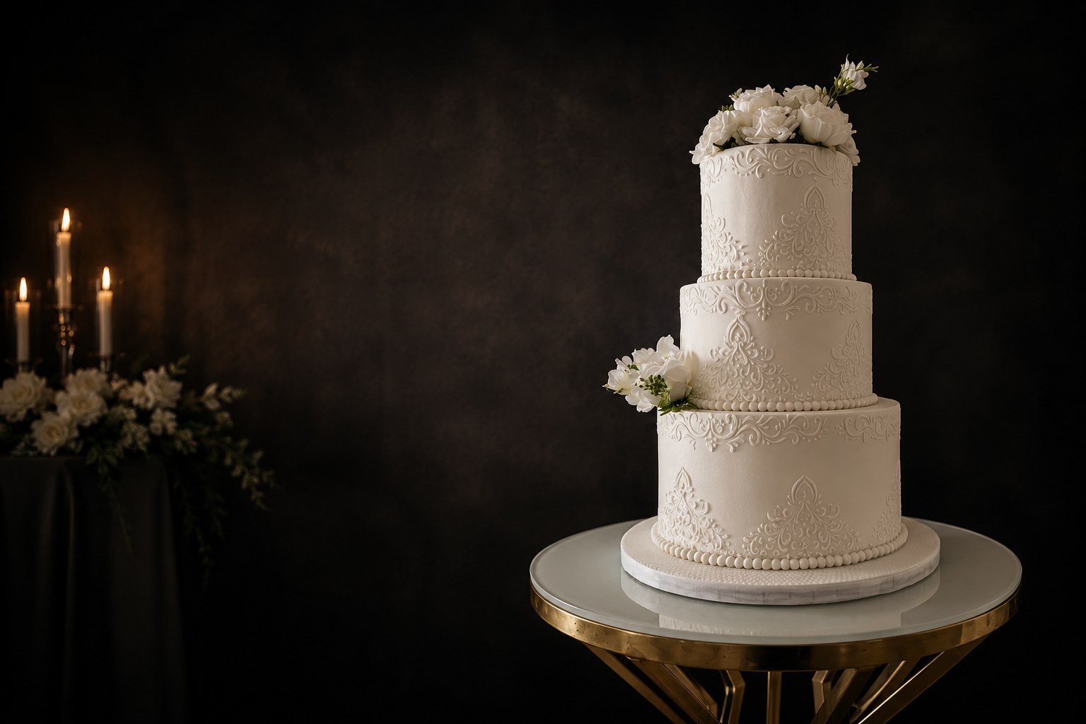 Luxury tiered wedding cake by Sweet Mischief JA