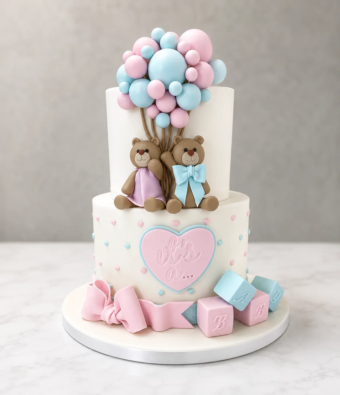 Teddy Balloon Baby Shower Cake by Sweet Mischief JA in Kingston, Jamaica
