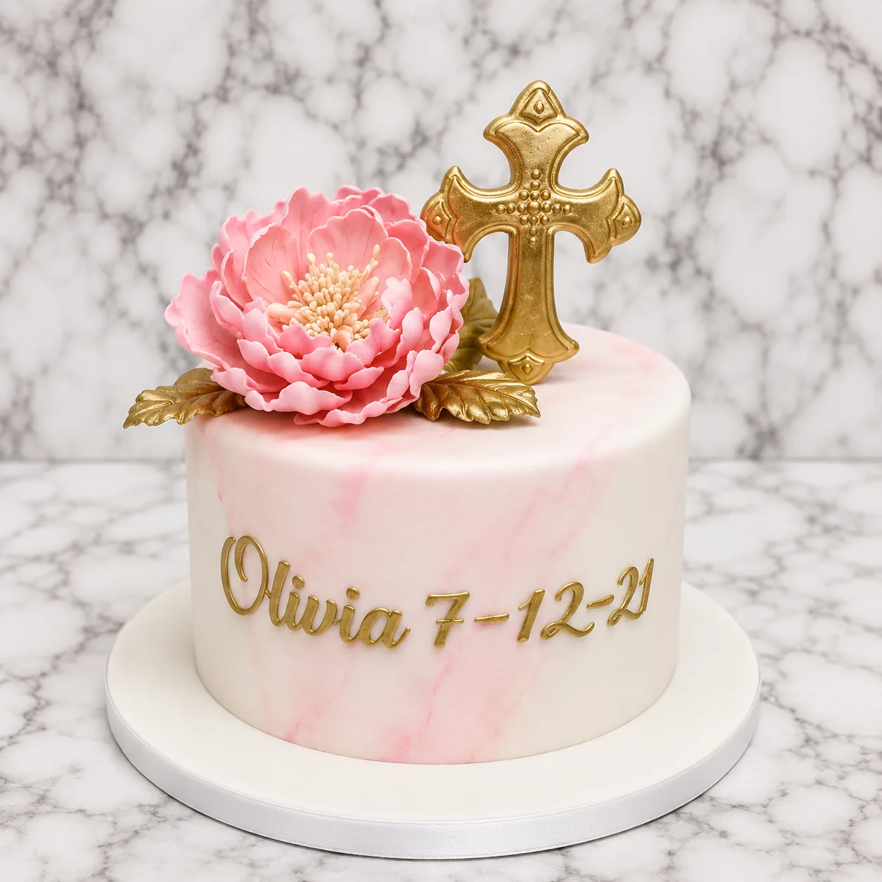 Pink Christening Cake by Sweet Mischief JA in Kingston, Jamaica