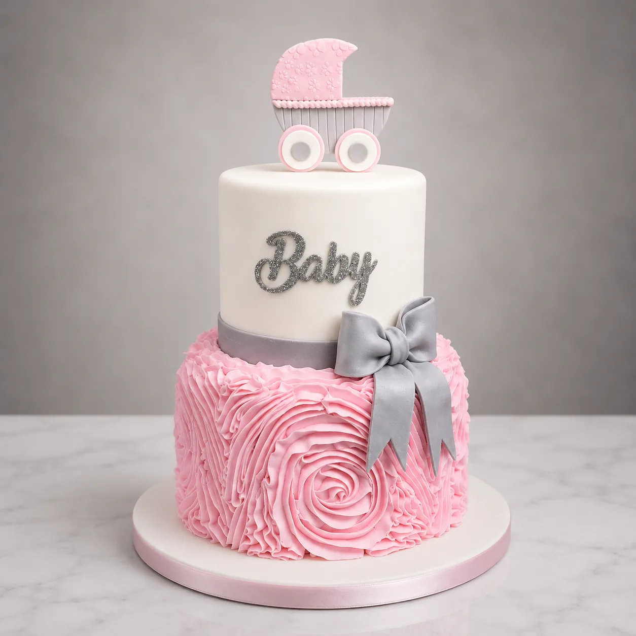 Pink Baby Shower Cake by Sweet Mischief JA in Kingston, Jamaica