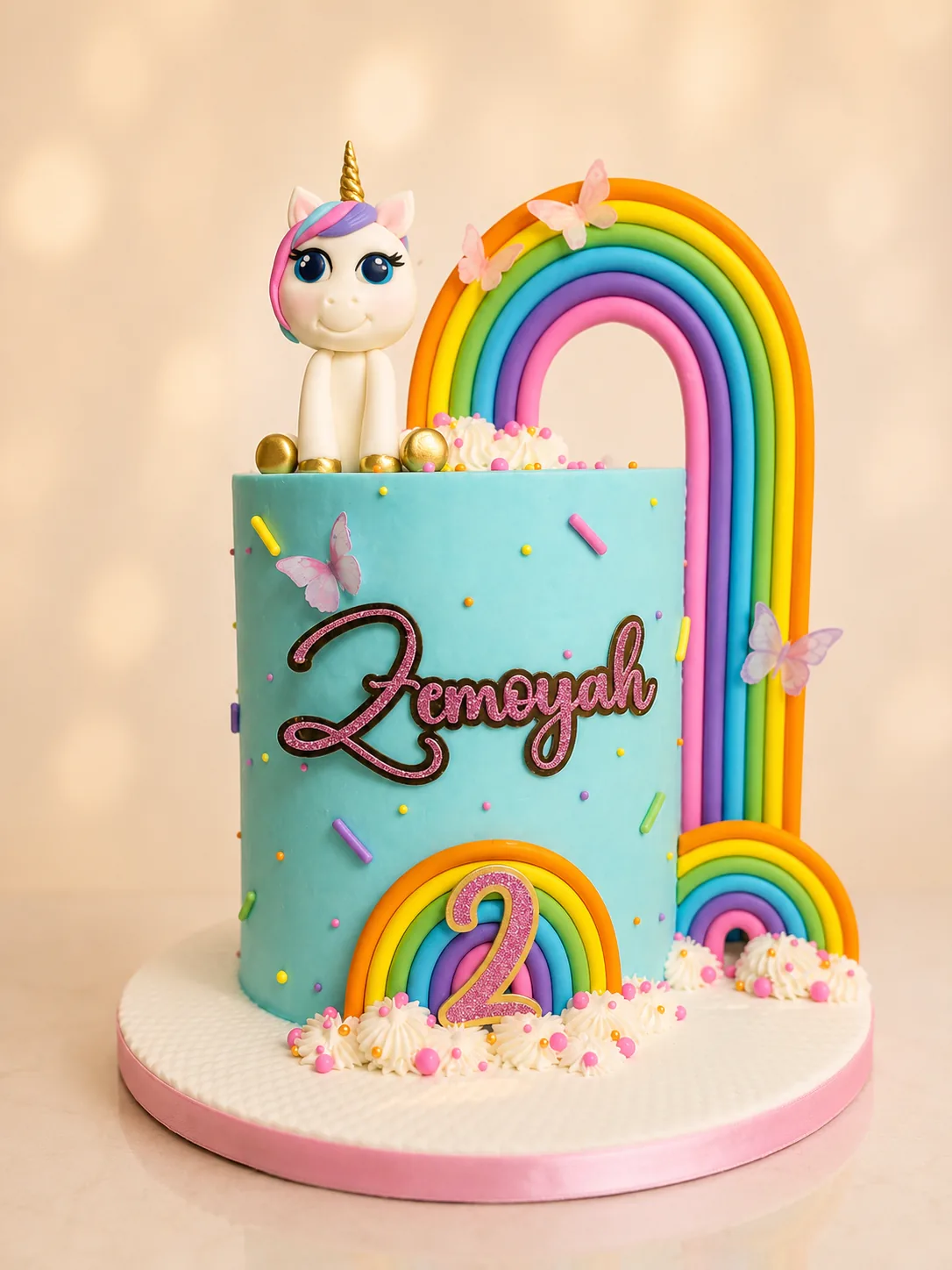 Pastel Rainbow Birthday Cake by Sweet Mischief JA in Kingston, Jamaica