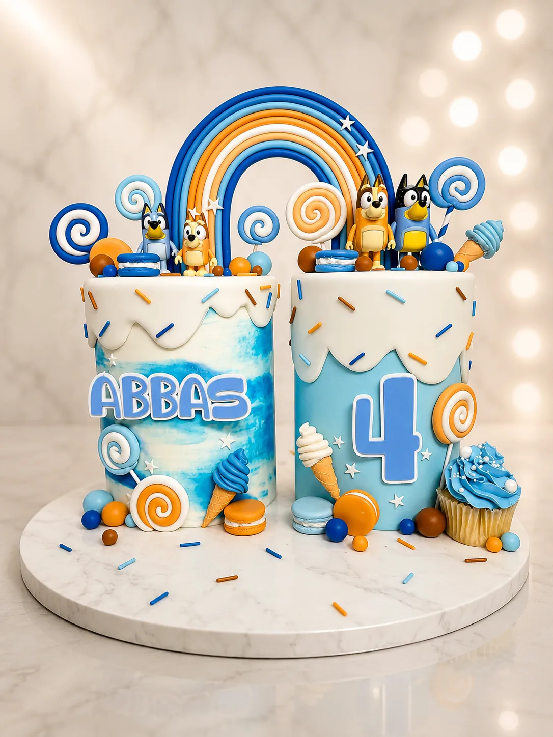 Blue Rainbow Celebration Cake by Sweet Mischief JA in Kingston, Jamaica