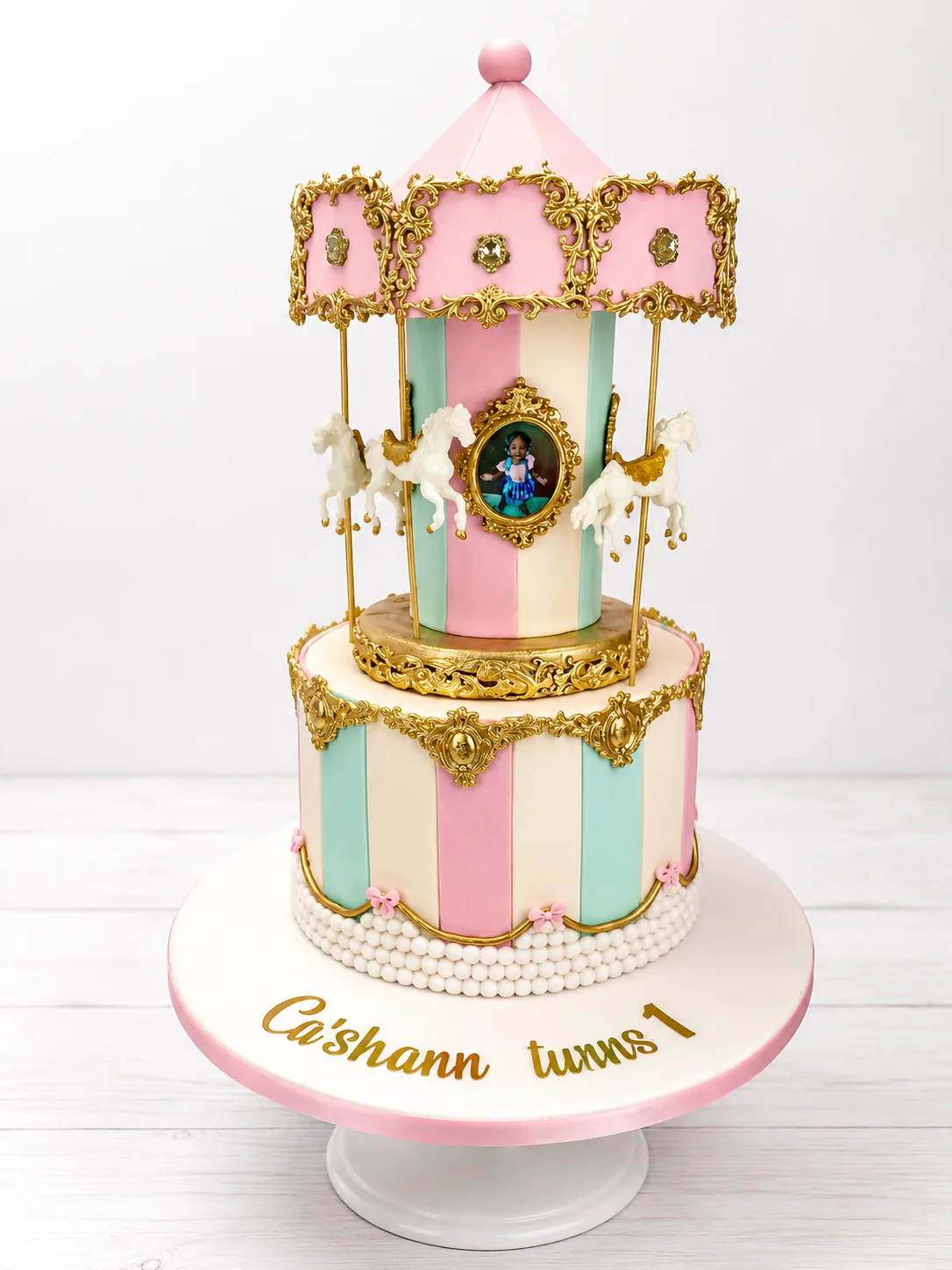 Carousel First Birthday Cake by Sweet Mischief JA in Kingston, Jamaica