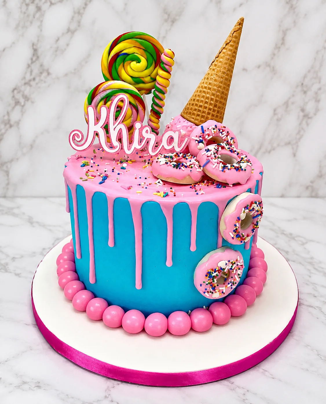 Blue & Gold School Celebration Cake by Sweet Mischief JA in Kingston, Jamaica