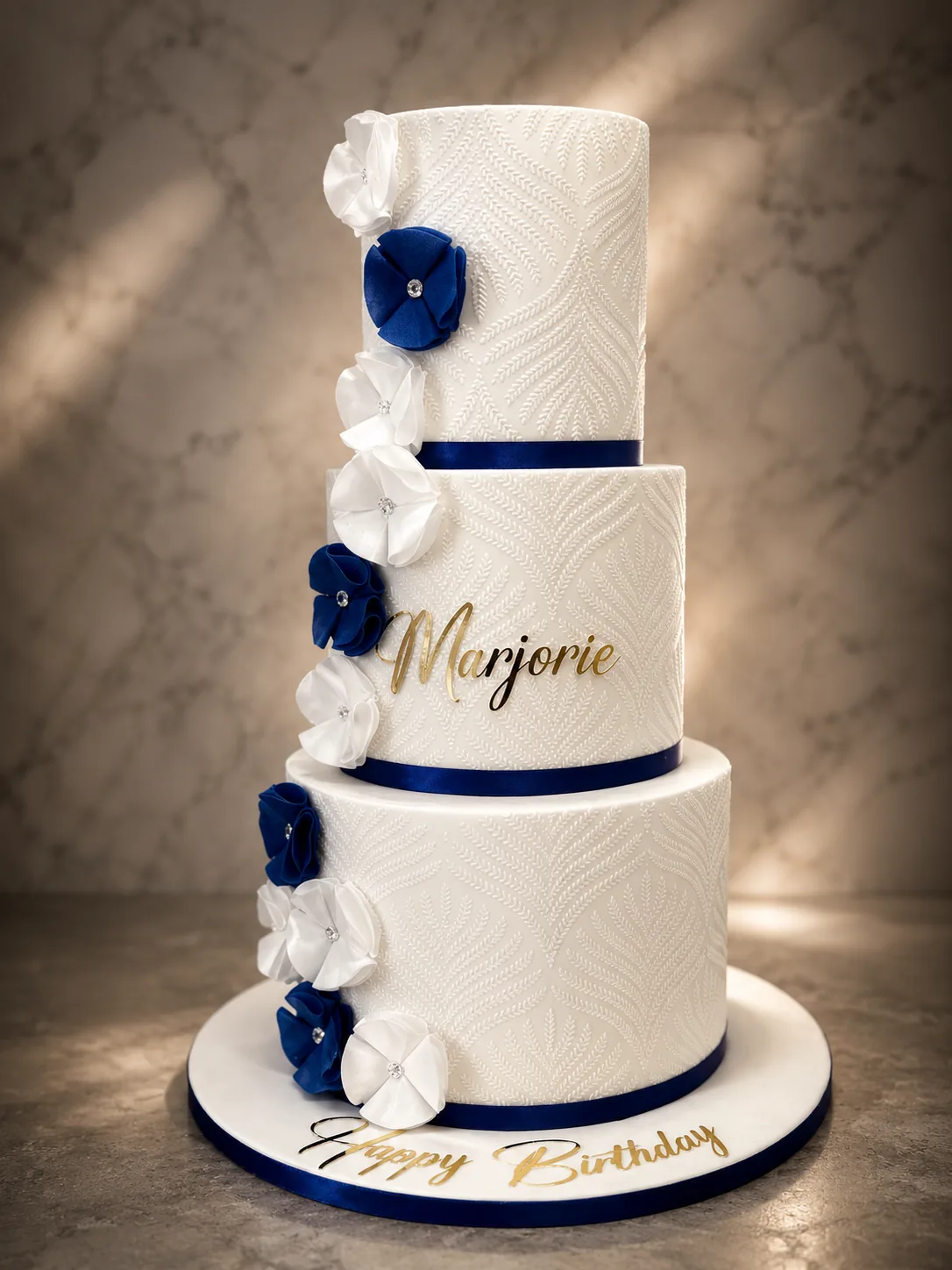 Navy & White Milestone Cake by Sweet Mischief JA in Kingston, Jamaica