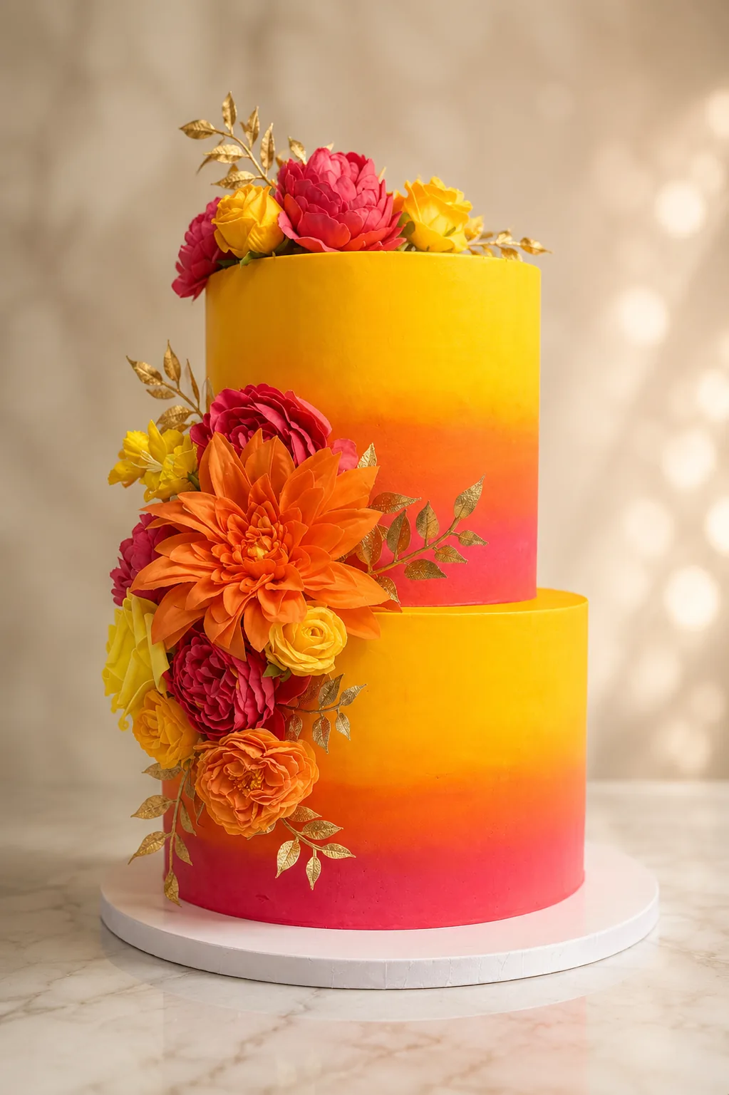 Sunset Floral Birthday Cake by Sweet Mischief JA in Kingston, Jamaica