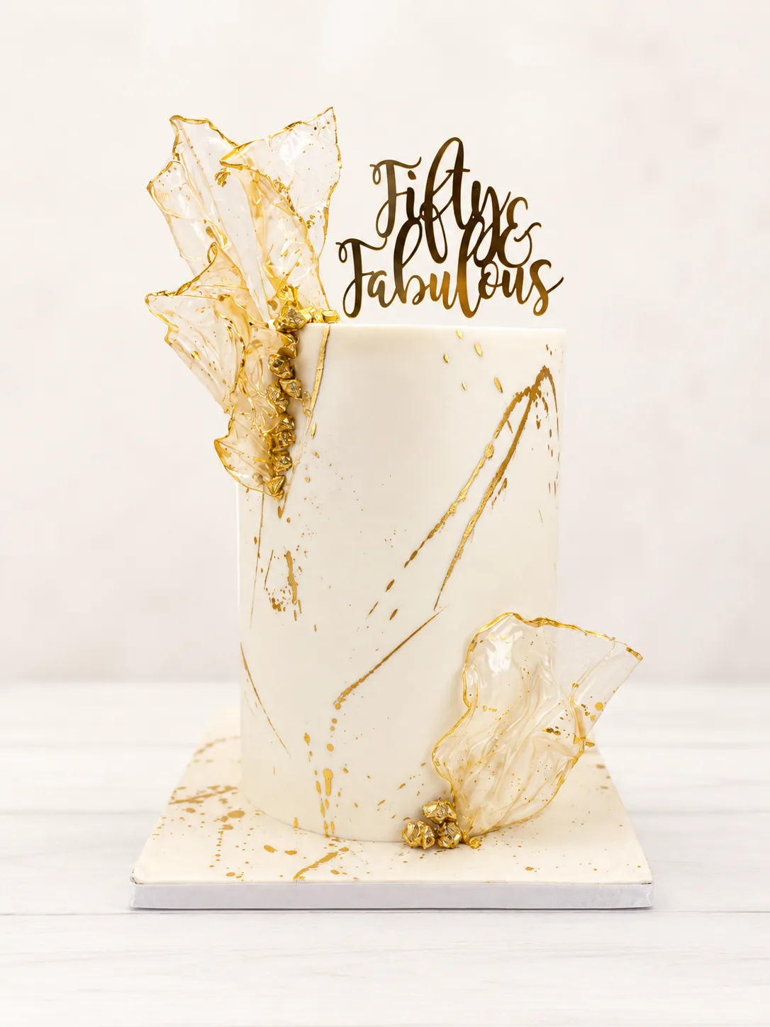White & Gold Couture Birthday Cake by Sweet Mischief JA in Kingston, Jamaica