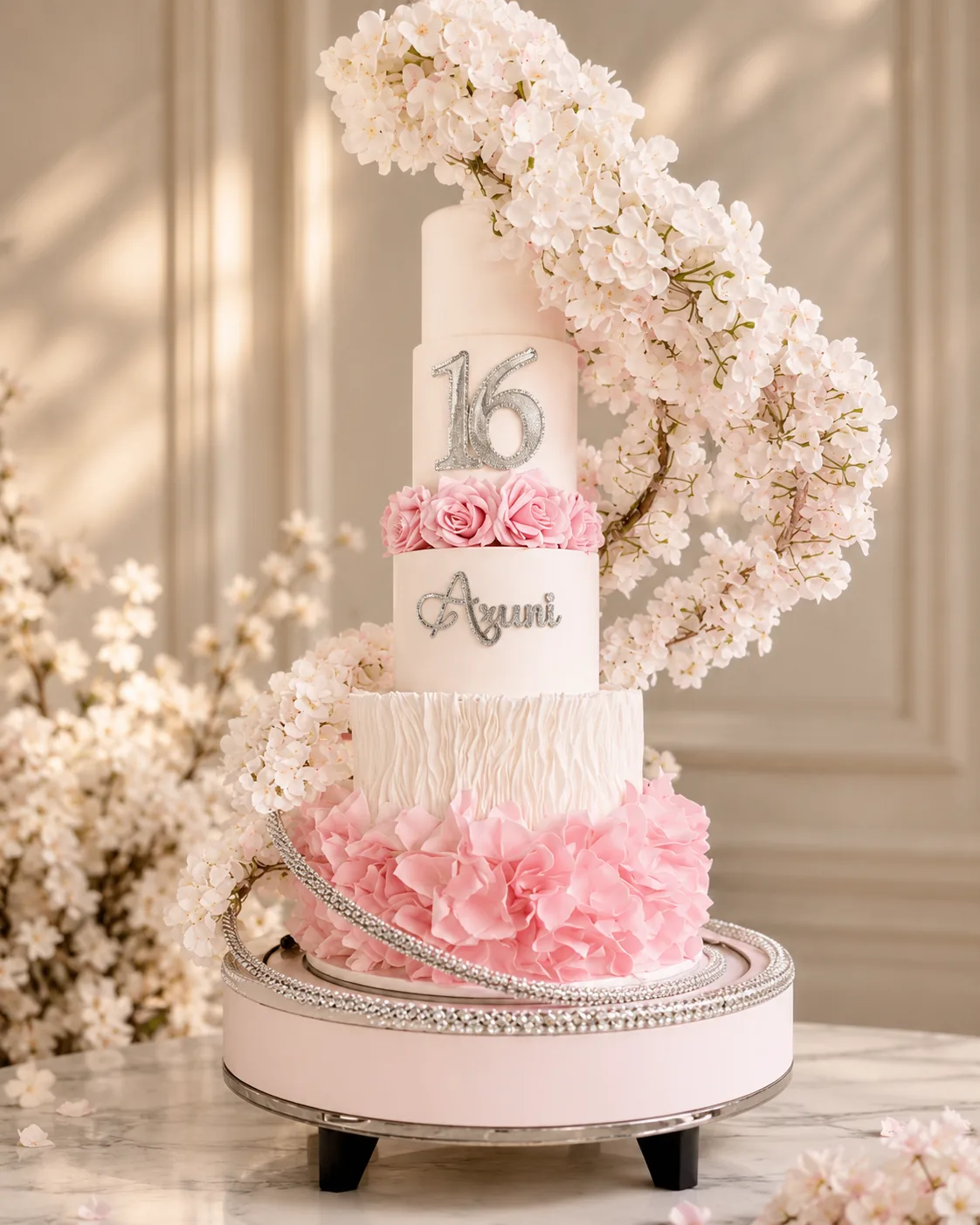 Blush Sweet 16 Statement Cake by Sweet Mischief JA in Kingston, Jamaica