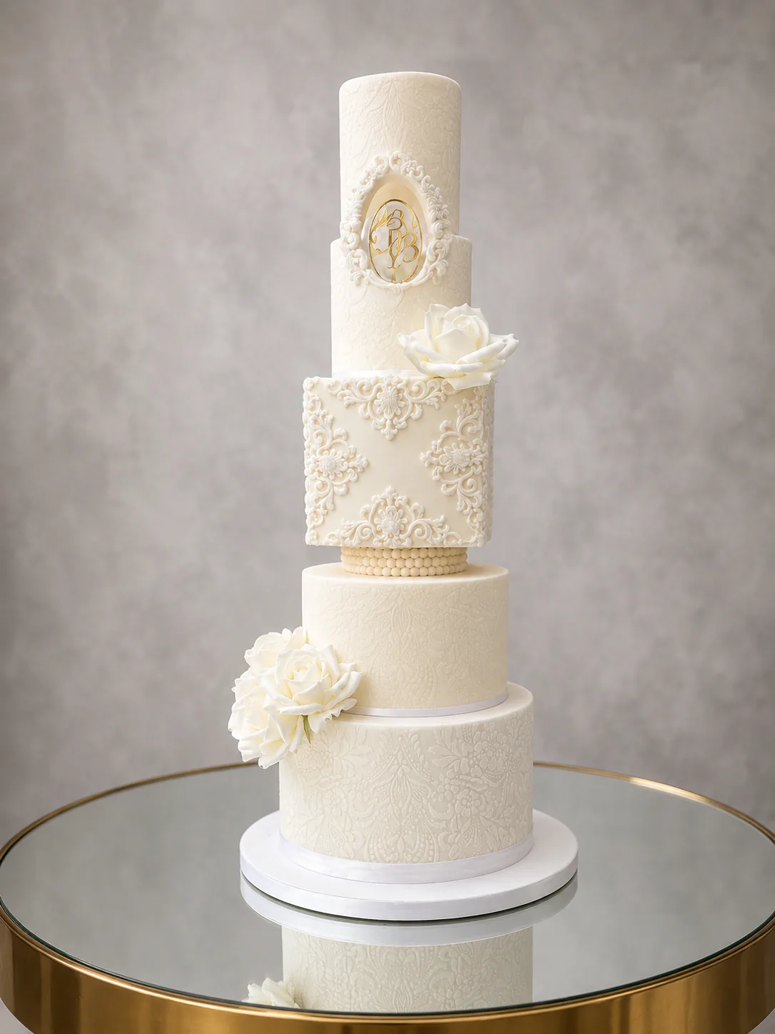 Ivory Architectural Wedding Cake by Sweet Mischief JA in Kingston, Jamaica