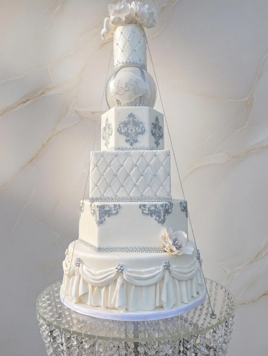Luxury wedding cake in Jamaica by Sweet Mischief JA, design 8