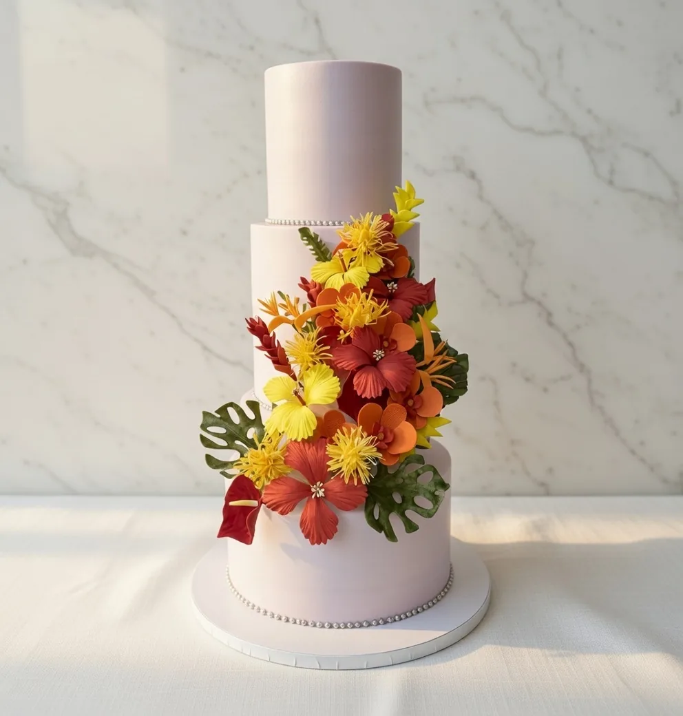 Luxury wedding cake in Jamaica by Sweet Mischief JA, design 12