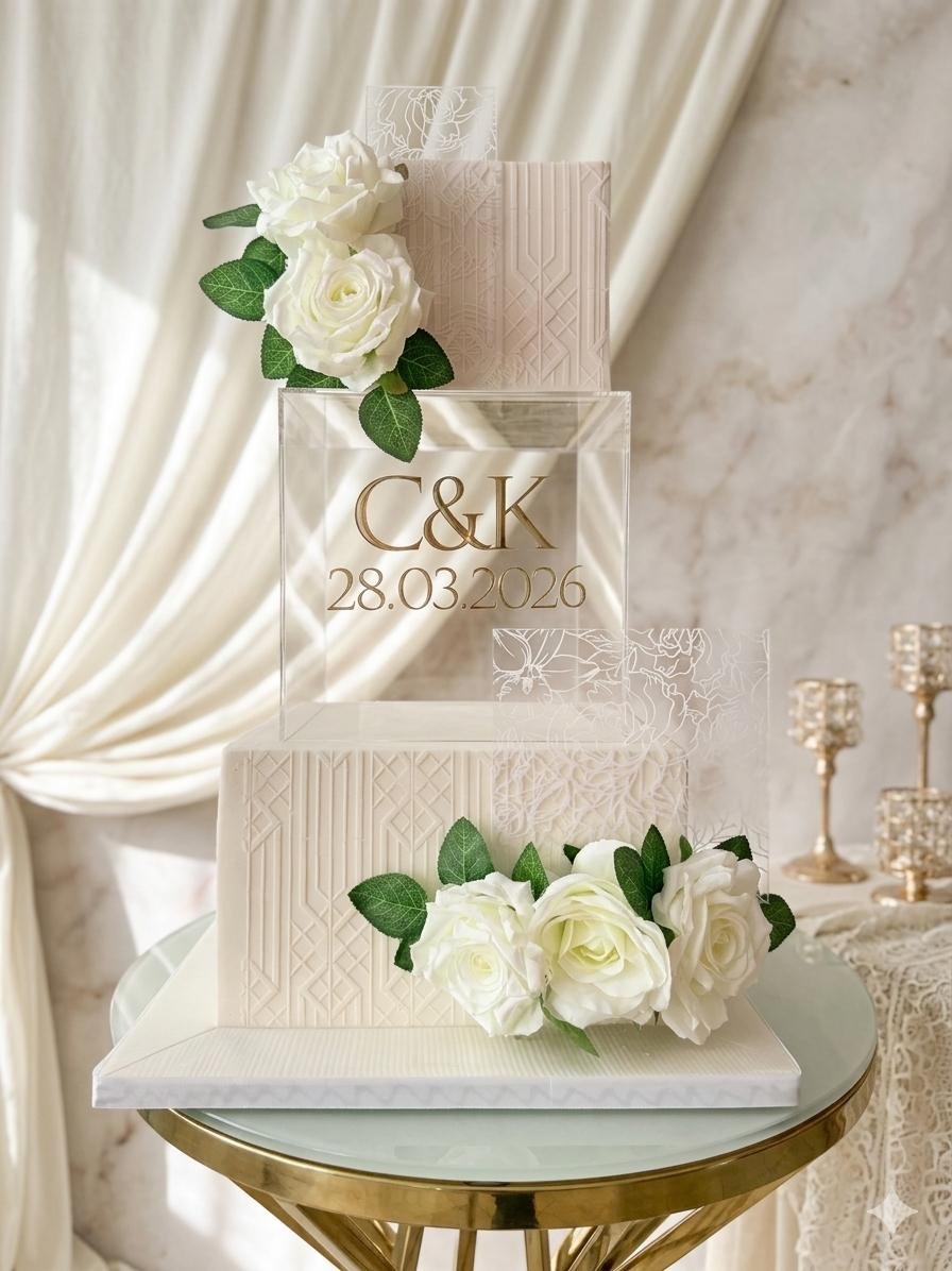 Classic Gold Wedding Cake by Sweet Mischief JA