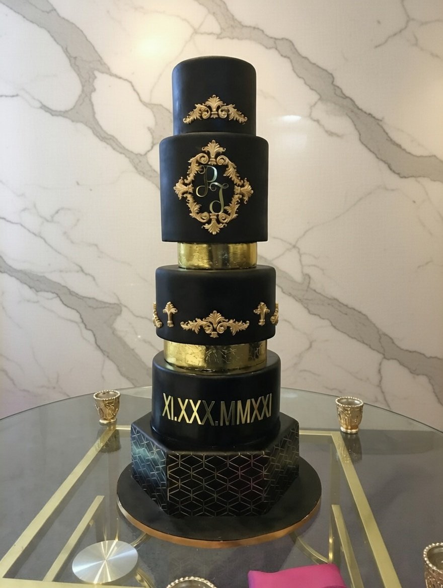 Black & Gold Monogram by Sweet Mischief JA