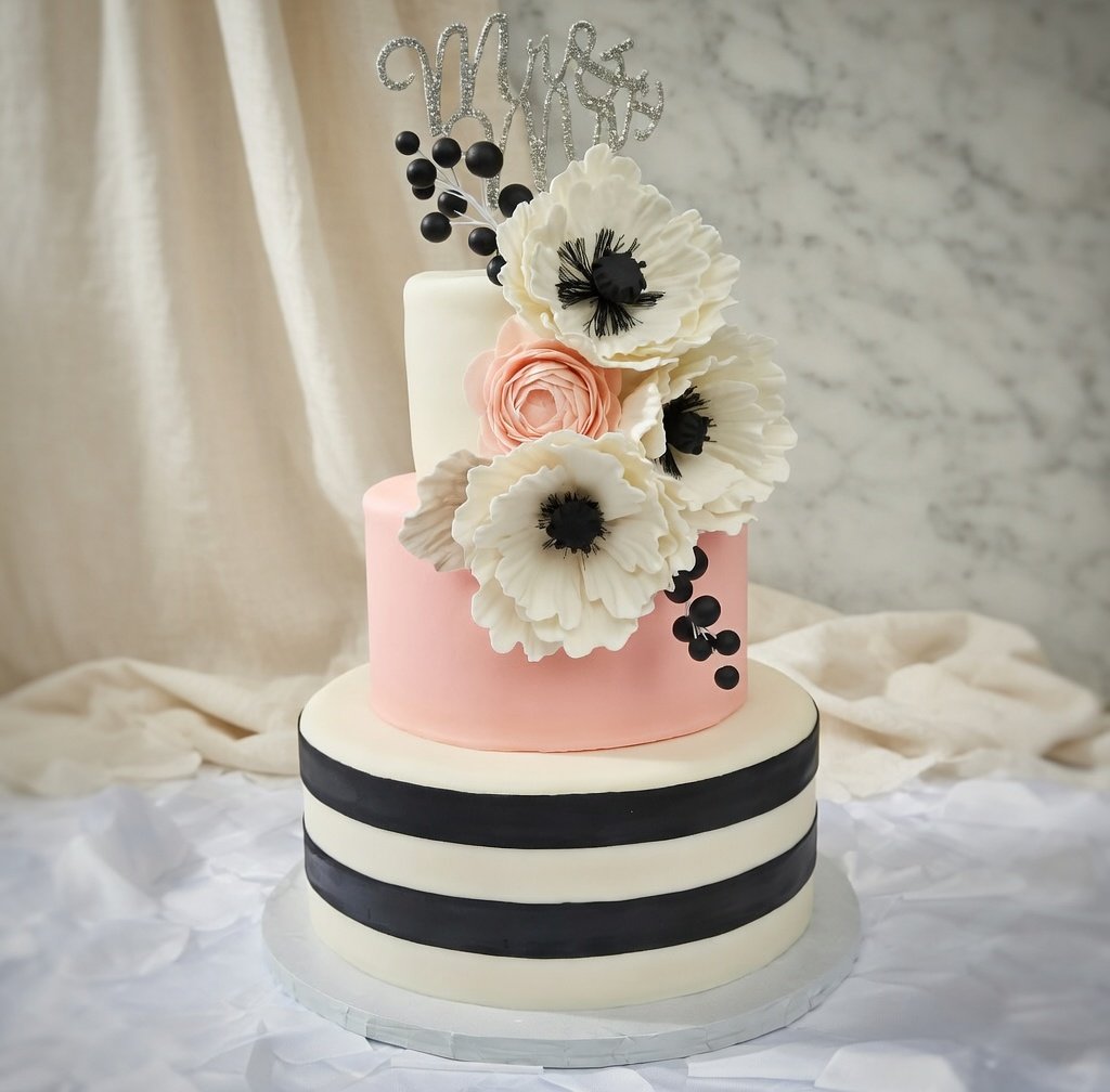 Pink, Black & White Floral by Sweet Mischief JA